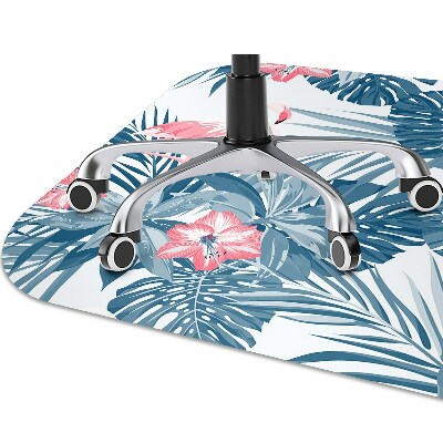 Chair mat floor panels protector tropical birds