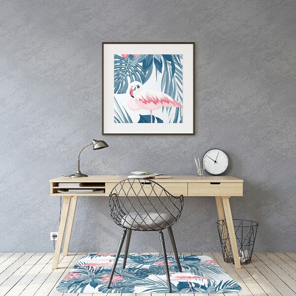 Chair mat floor panels protector tropical birds