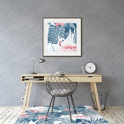 Chair mat floor panels protector tropical birds