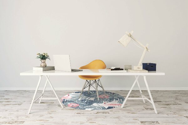Chair mat floor panels protector tropical birds