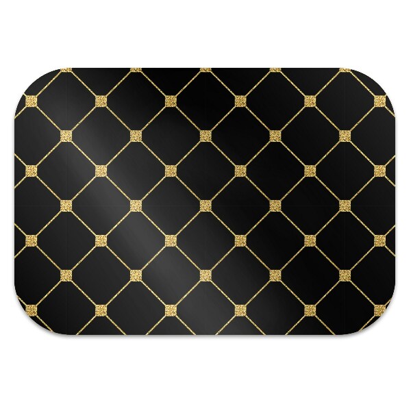 Desk chair mat Gold diamonds