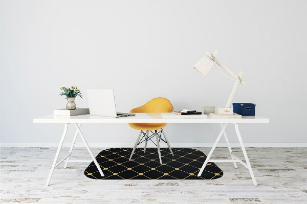 Desk chair mat Gold diamonds