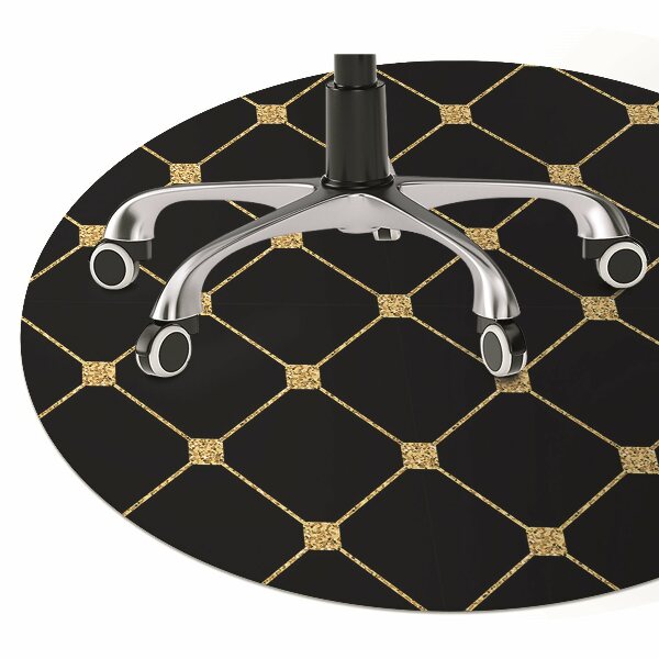 Desk chair mat Gold diamonds