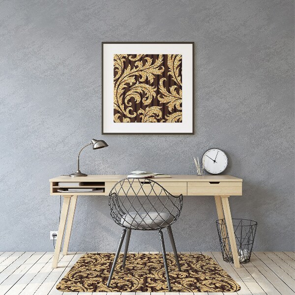 Office chair floor protector leafy pattern