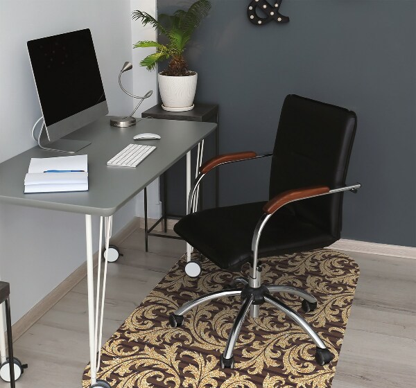 Office chair floor protector leafy pattern