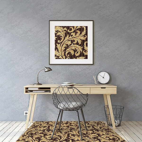 Office chair floor protector leafy pattern