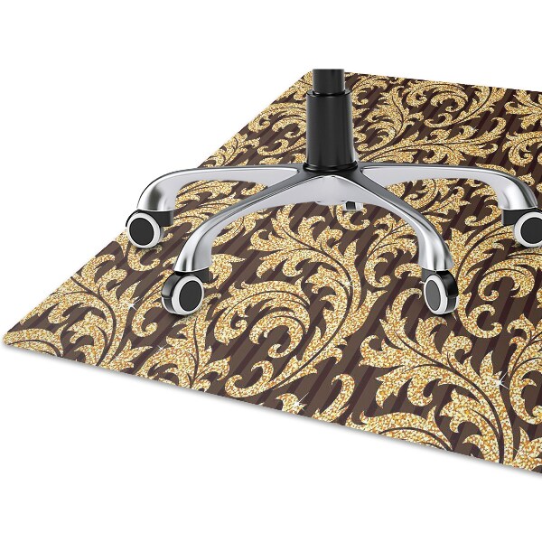 Office chair floor protector leafy pattern