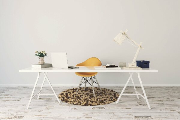 Office chair floor protector leafy pattern
