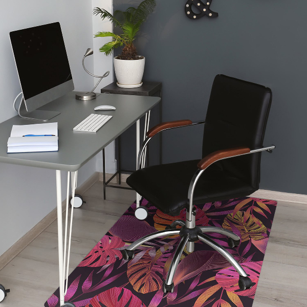 Office chair mat purple jungle