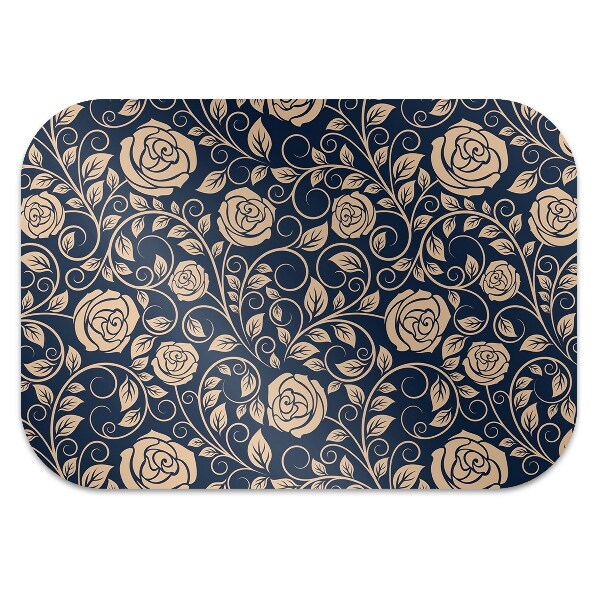 Office chair floor protector Vintage golden roses