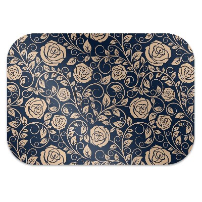 Office chair floor protector Vintage golden roses