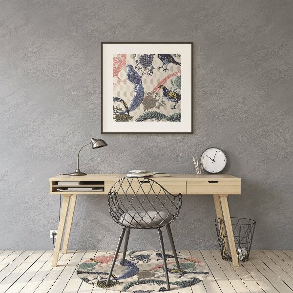 Chair mat painted quail