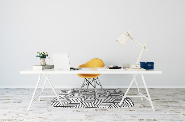 Chair mat geometric cubes