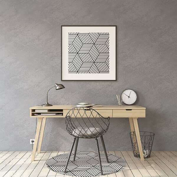 Chair mat geometric cubes