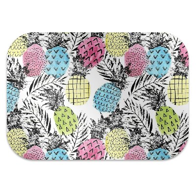 Chair mat floor panels protector colored pineapples