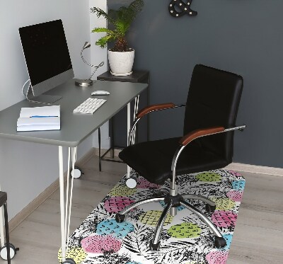 Chair mat floor panels protector colored pineapples