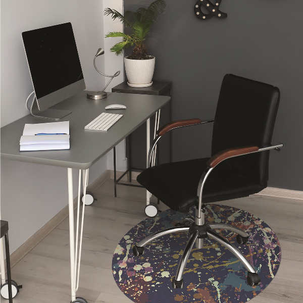 Office chair floor protector watercolor stains