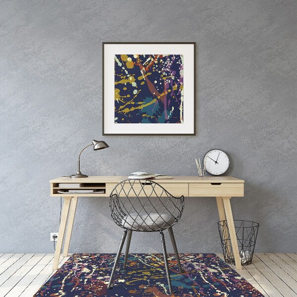 Office chair floor protector watercolor stains
