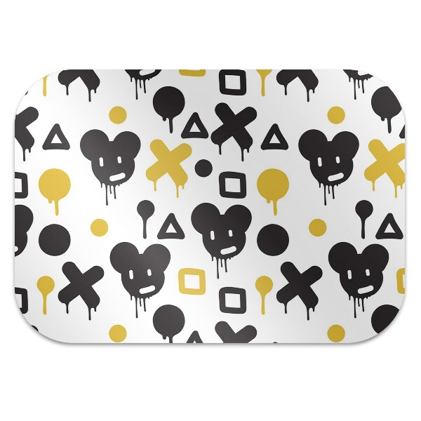 Desk chair floor protector Graffiti black and yellow
