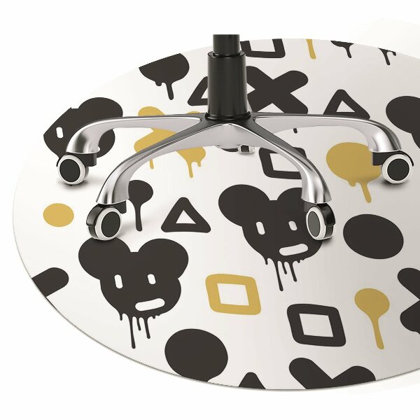 Desk chair floor protector Graffiti black and yellow