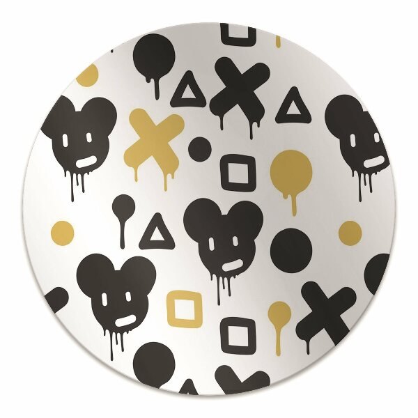 Desk chair floor protector Graffiti black and yellow