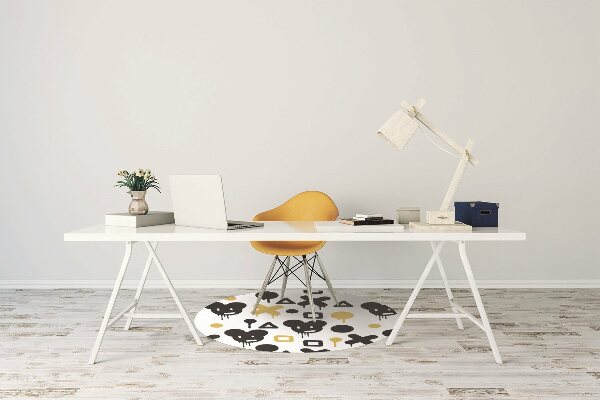 Desk chair floor protector Graffiti black and yellow