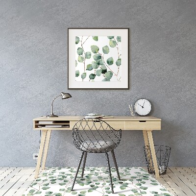 Chair mat floor panels protector Twigs with leaves