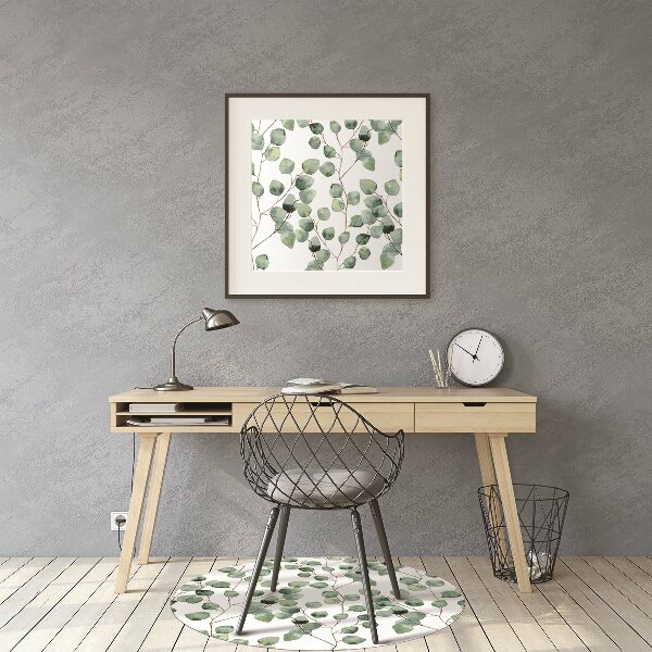 Chair mat floor panels protector Twigs with leaves