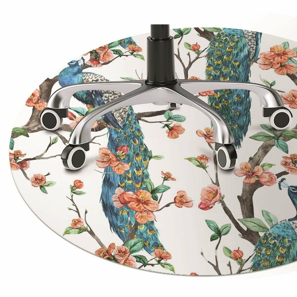Computer chair mat colorful peacock