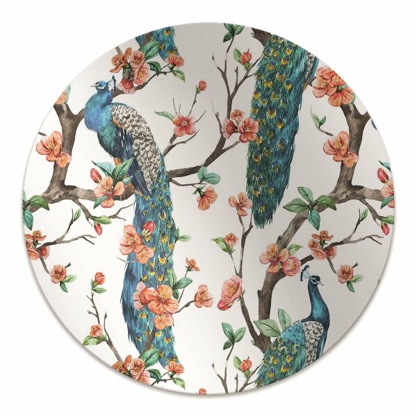 Computer chair mat colorful peacock