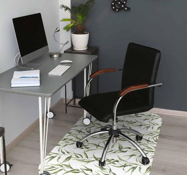 Office chair floor protector eucalyptus leaves