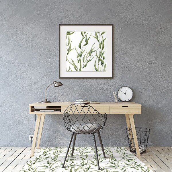 Office chair floor protector eucalyptus leaves