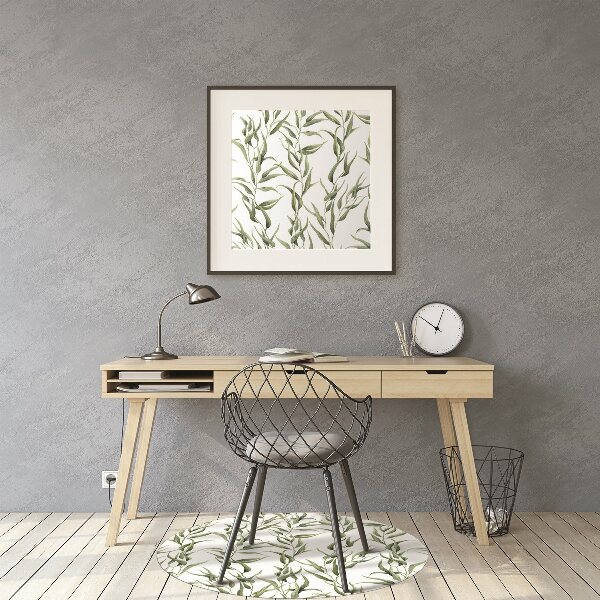 Office chair floor protector eucalyptus leaves