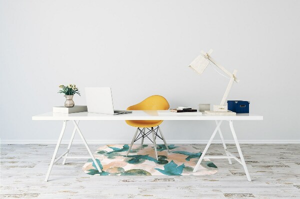 Office chair floor protector birds painted