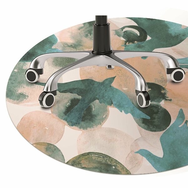 Office chair floor protector birds painted