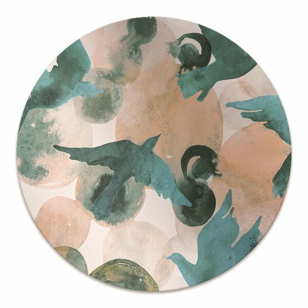 Office chair floor protector birds painted