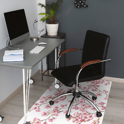 Office chair mat Cherry blossoms