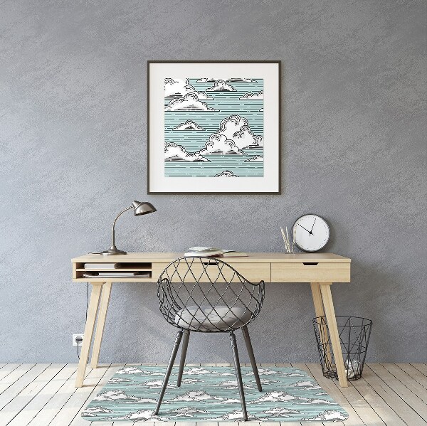 Office chair floor protector clouds drawing
