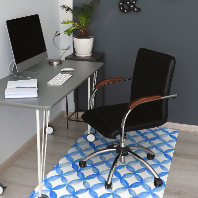 Office chair mat blue circles