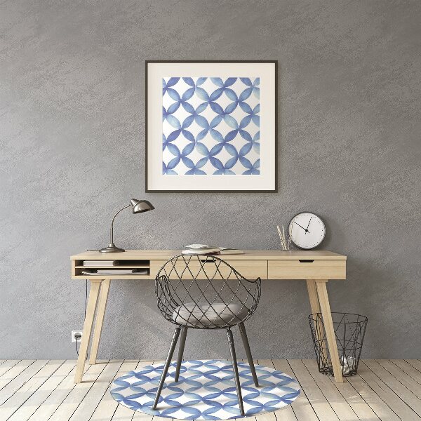 Office chair mat blue circles