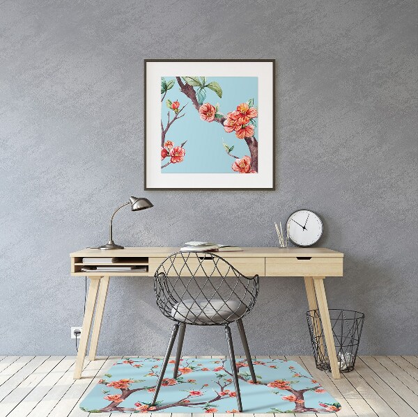 Office chair mat blooming tree
