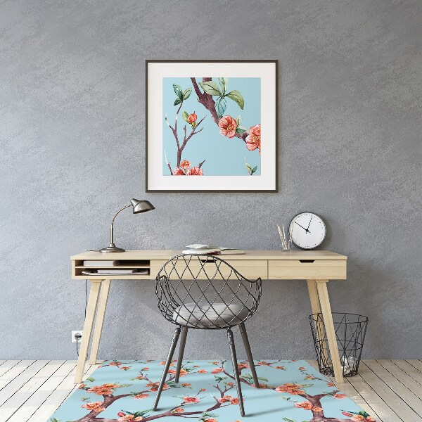 Office chair mat blooming tree