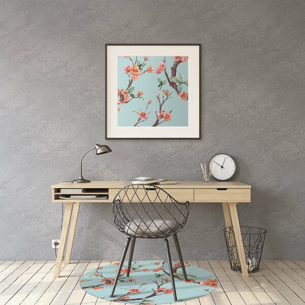 Office chair mat blooming tree