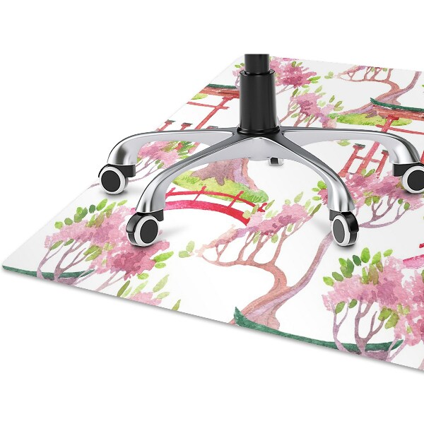 Chair mat floor panels protector Japanese motifs