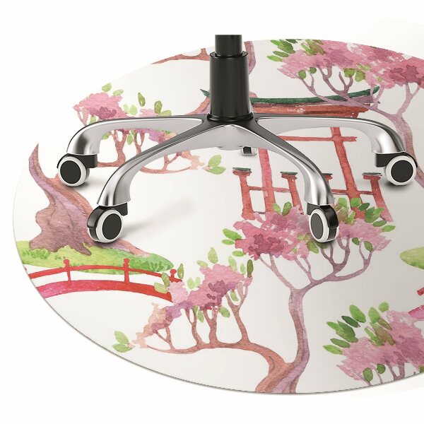 Chair mat floor panels protector Japanese motifs