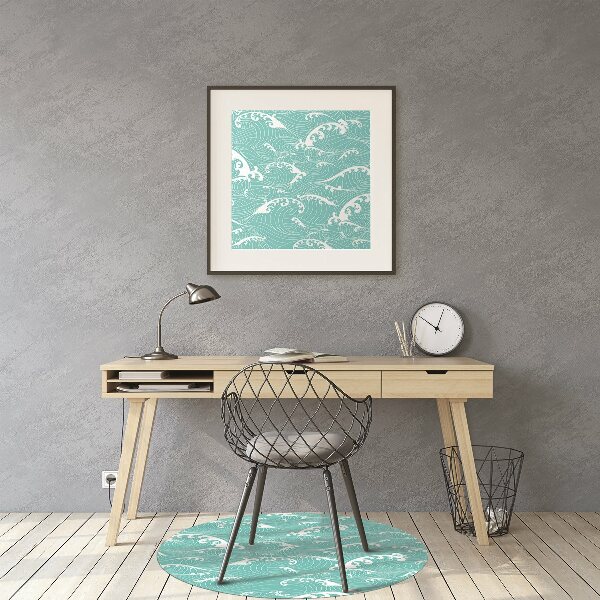 Office chair mat waves
