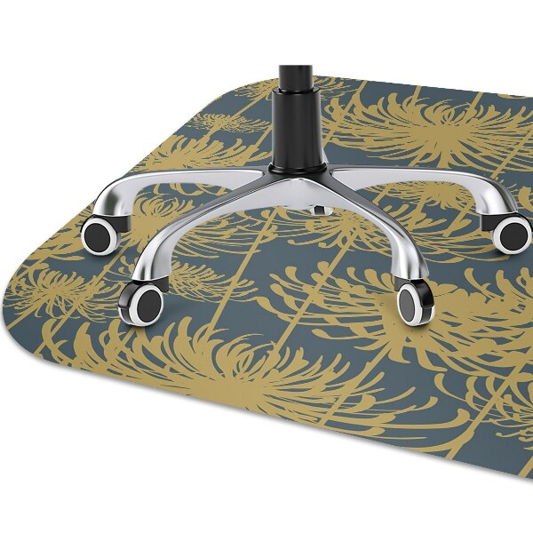 Computer chair mat flowers gold