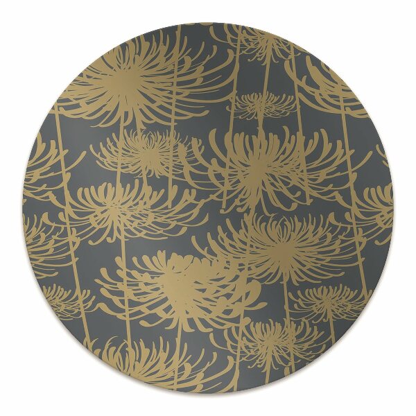 Computer chair mat flowers gold