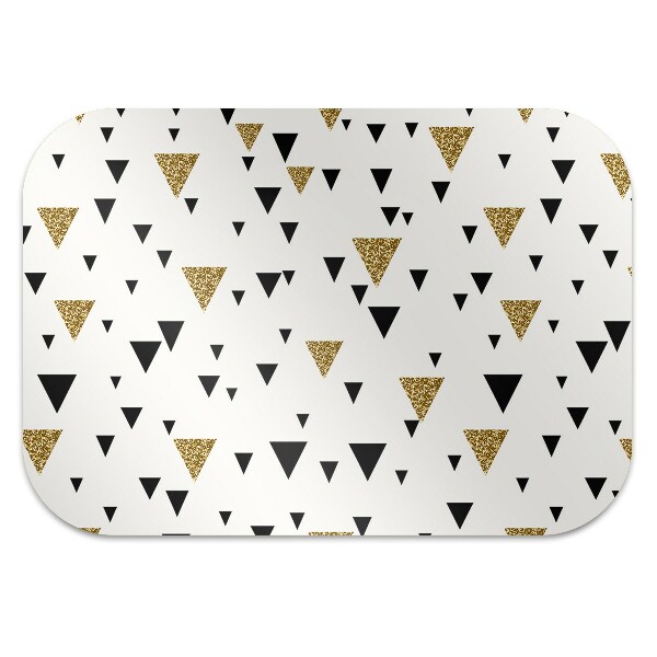 Desk chair floor protector Gold and black triangles