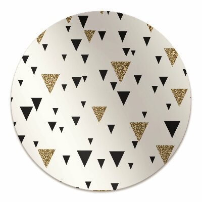 Desk chair floor protector Gold and black triangles